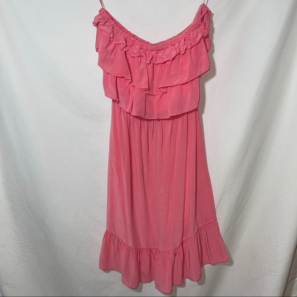 NWT Rebecca Taylor Dress salmon Size 4 Ruffles - Picture 3 of 4